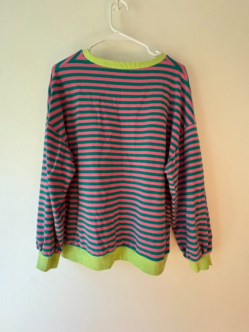 Y2K Striped Oversized Crewneck Sweatshirt